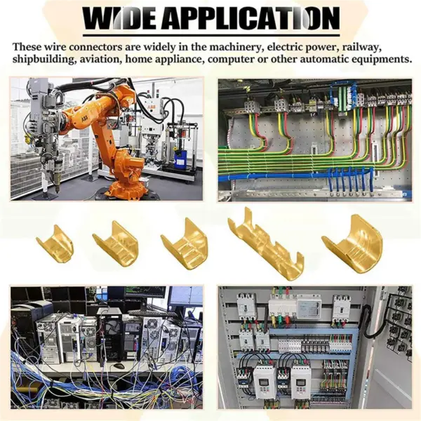 SHGO-2000Pc U Shape Copper Ring Terminals Crimp Kit Non-Insulated Assortment Cable Wire Spade Electric Butt Connector 454TABC