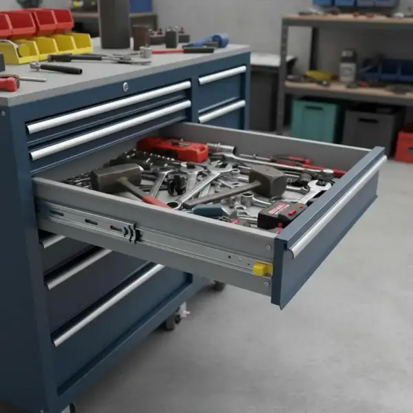 1 Pair Full Extension Drawer Slides 18 20 22 28 30 32 36 38 40 44 48 52 56 60 in, 500 lbs Load Capacity Locking Drawer Slides, Ball Bearing with Lock Side Mount Drawer Slide Rail