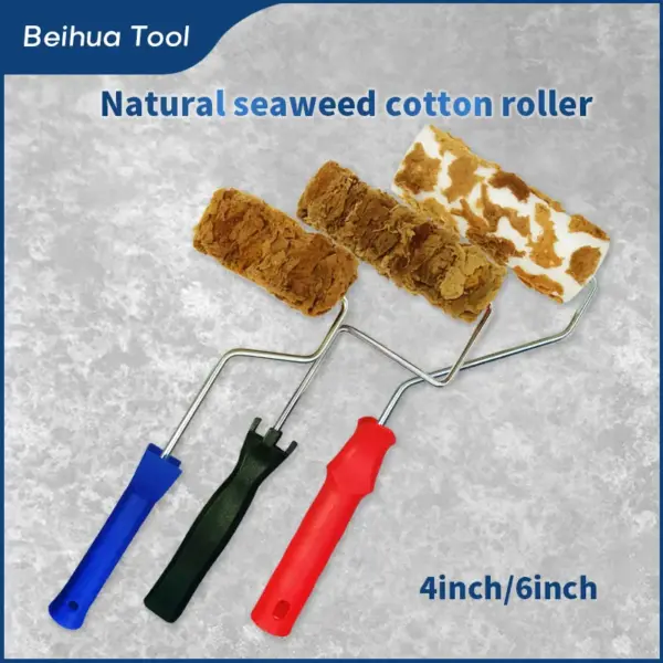 Beihua 4inch 6inch Seaweed Foam Paint Roller Brush Sponge Pattern Roller Texture Tools for Wall Decoration Painting Tool