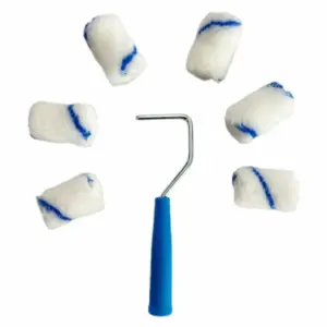 High-Density Fabric Paint Rollers Set 2Inch Smooth Finish Paint Roller Tray Lint-Free Mini Paint Roller Painting Walls