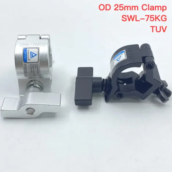Aluminum T-nut Fast Clamp For 25mm OD Tube Quick Release Wing Coupler Truss/ Pipe Mounting TUV SWL 75kg Stage Light Fixture Rigs
