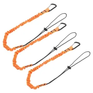 Tool Lanyard,3 Pcs Safety Lanyard With Carabiner,Shock Absorbing Safety Lanyard Adjustable Safety Lanyard For Work Tools