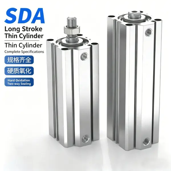 SDA32/40/50/63mm Bore Air Pneumatic Cylinder 110 120 125 130 140 150mm Lang Stroke Double Acting Compact Piston