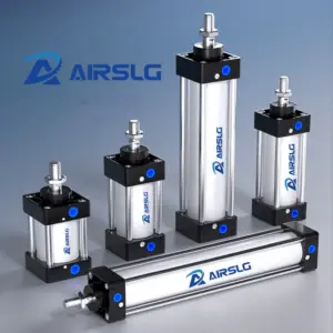 SC32 40 50 63 80 100 Pneumatic Cylinder Double Acting Single Rod Air Cylinder Aluminum Alloy Bore 32-100mm Stroke 50-1000mm SC S