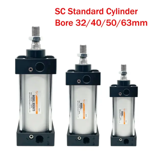 Pneumatic Cylinder SC32/40/50/63mm Stroke 25-1000mm Double Acting Aluminium Standard Air Cylinders