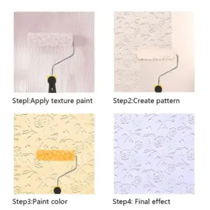 With Handle Texture Pattern Paint Roller Pattern Tool Texture Tool Seaweed Sponge Roller Brush M 80 M 60
