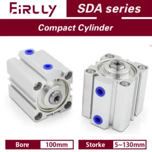 SDA100 5-100mm Stroke -S Bore  100mm Air pneumatic cylinder double acting compact cylinder female thread