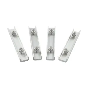 4 Sets of Aluminum Rail Connectors for Solar Panel Mounting with Screws 14cm Profile Connector for Flat Tin Roofs