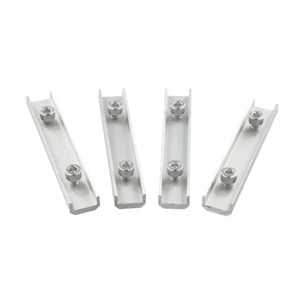 4 Sets of Aluminum Rail Connectors for Solar Panel Mounting with Screws 14cm Profile Connector for Flat Tin Roofs