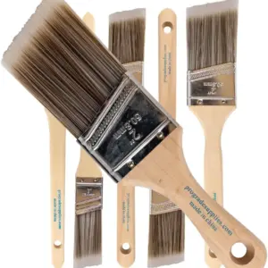 6-Pack Angle Paint Brushes Set for Trim, Walls, Cabinets - Sash Cut-in, Latex & Oil Paint, Stain