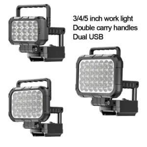 Double Carry Handles Portable Work Light 3/4/5 inch LED Floodlight Flashlight Suitable For Makita14.4-20V Battery BL1830 BL1840