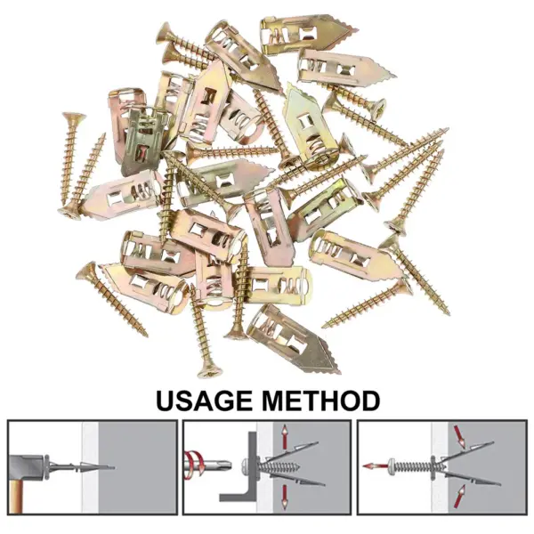 10Pcs Expansion Screws Anchors for Drylined Walls Plasterboard Fixing Screws Heavy Duty Hollow Wall