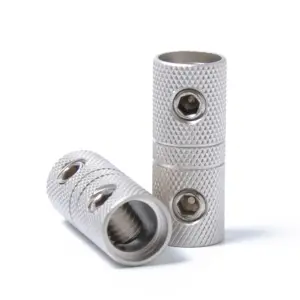 2Pcs Audio Wire Couplers Brass 4 Gauge Butt Splice Connectors for Car Audio Terminal Wire Joining Butt Splice Connector