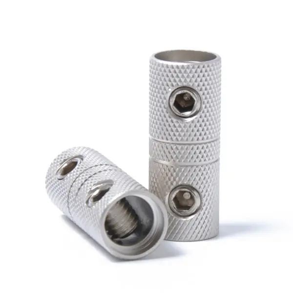2Pcs Audio Wire Couplers Brass 4 Gauge Butt Splice Connectors for Car Audio Terminal Wire Joining Butt Splice Connector