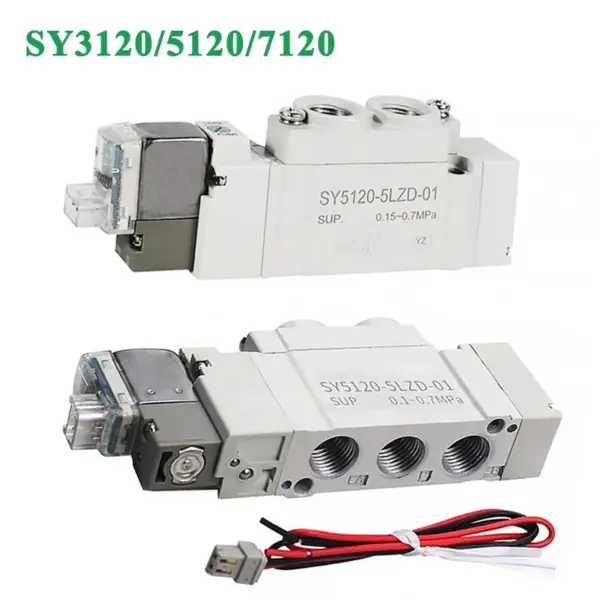SY Series SY5120 Pneumatic Solenoid Valve SY3120 SY7120 Internal Pilot Automation Valve 2 Position 5 Way 24V 220V Normal Closed