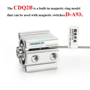 CQ2 Series CDQ2B Double Acting CDQ2B12 16 20 25 32 40 50 63 80mm Bore With Magnet Air Thin Compact Pneumatic Cylinder