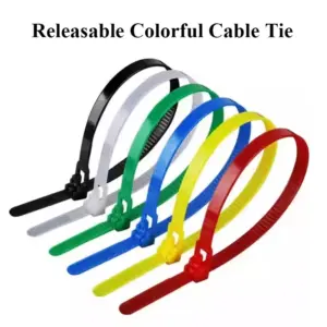 100Pcs Releasable Nylon Cable Tie Reusable Plastic Loop Wire Wrap Strap Zip Organizer Recyclable Fasten Tension Belt
