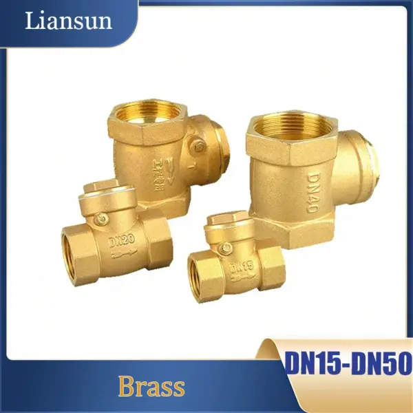 1pcs Thickening Brass Horizontal Non Return Forged Check Valve 1/2" 3/4" 1 "-2" Female Thread One-way Horizontal Check Valve