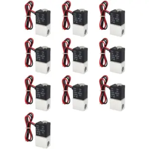 【ALLOWANCE】10X DC12V Solenoid Valve 1/4 Inch 2 Way Normally Closed Direct-Acting Pneumatic Valves For Water Air Gas