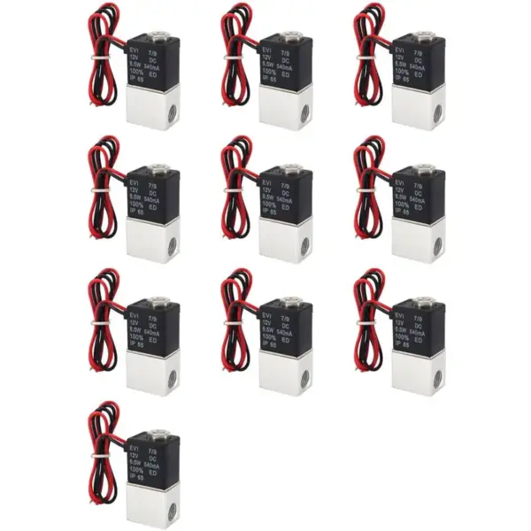 【ALLOWANCE】10X DC12V Solenoid Valve 1/4 Inch 2 Way Normally Closed Direct-Acting Pneumatic Valves For Water Air Gas