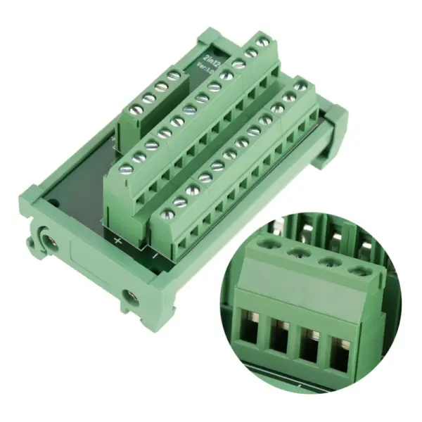 12 Position DIN Rail Mount Interface Module 2 in 12 Out Screw Terminal Block Power Distribution Module