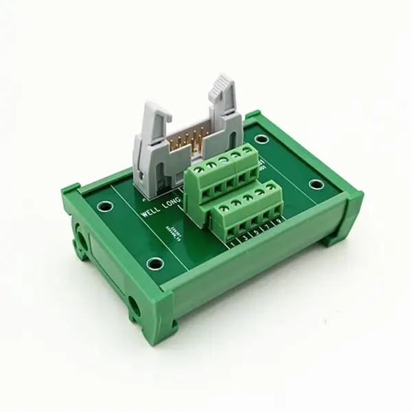 DIN Rail Mount IDC10 2x5Pins 0.1" Male Header Breakout Board, Terminal Block, Connector.