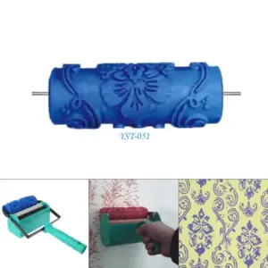 E15A 5" Embossed Paint Roller Sleeve Wall Texture Stencil Brush Pattern Decor 025Y