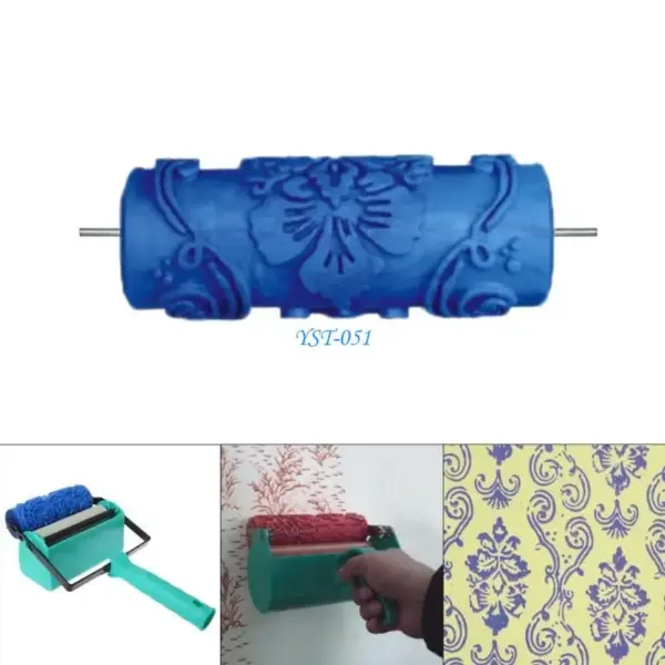E15A 5" Embossed Paint Roller Sleeve Wall Texture Stencil Brush Pattern Decor 025Y