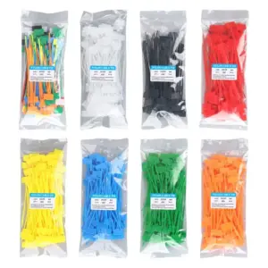 100pcs Strapping Tape Mesh Wire Marker Self-locking Zip Ties Tag Labels Nylon Ties Colorful Tag Cable Tag Cable Ties