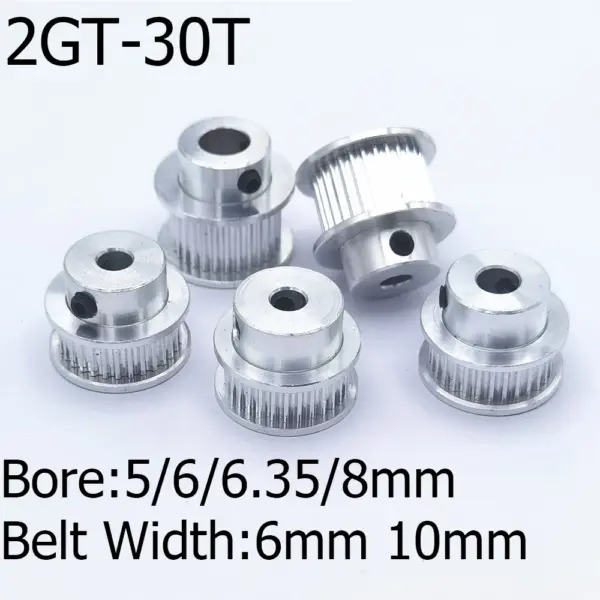GT2 Timing Pulley 2GT 30 Tooth Teeth Bore 4/5/6/6.35/8/10/12/12.7/14/15mm Synchronous Wheels Width 6/10/mm Belt 3D Printer Parts