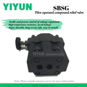 1pc SBSG-03-H SBSG-03-1 SBSG-03-2 SBSG-03-3 SBSG-03-C SBSG-03-B Pneumatic Pilot Operated Compound Relief Valve SBSG Series