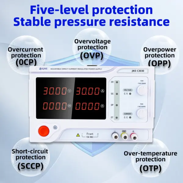 EJIKE High Power Variable Bench Laboratory Power Adjustable 600W Lab DC Switching Power Supply Five-level Protection 110/220V AC