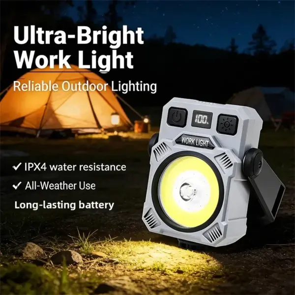 New work light outdoor construction site floodlight mobile portable digital display dimming with warning work light