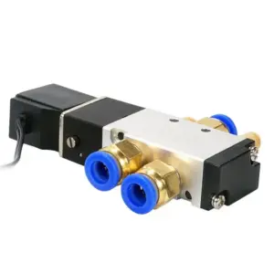 4V110-06 5 Way 2 Position 1/8" Pneumatic Solenoid Valve with wire  DC12V DC24 AC110 AC220V with 4mm/6mm/8mm/10mm/12mm