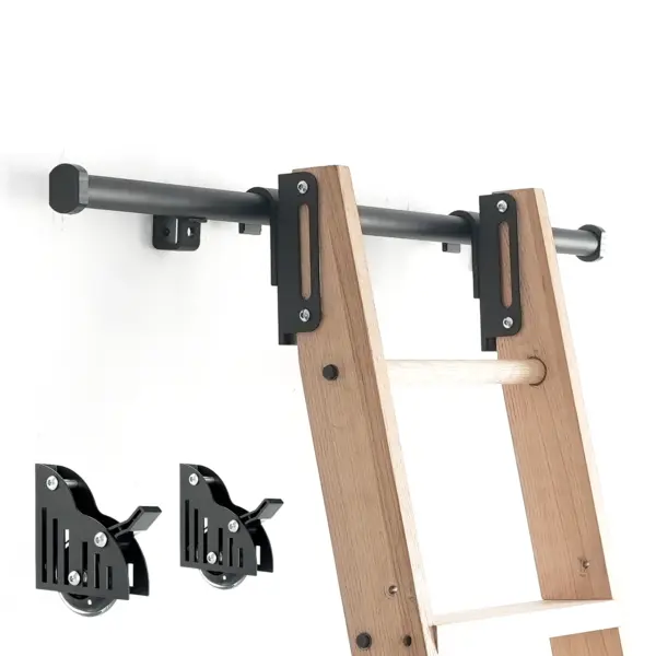 1M/1.22M Hook on Sliding Library Ladder Hardware,Home Offer Telescopic Rolling Ladder Kit