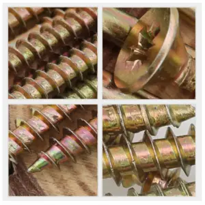 M5 Wood Interior Construction Screw Coarse Thread Phillips Drive Bugle Head Yellow Zinc Drywall Screw Assortment Kit