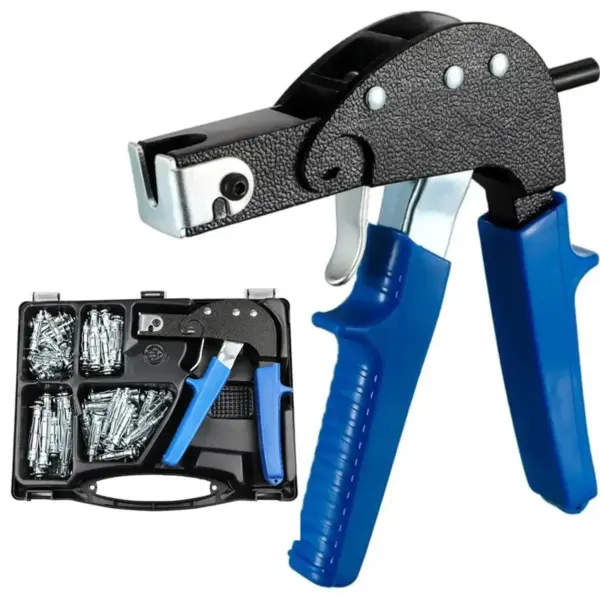 72pcs Hand Riveter Kit Wall Anchor Screws Gun Heavy Duty Metal Tool Hollow Wall Anchors Gun Plasterboard Fixing Gun Cheville