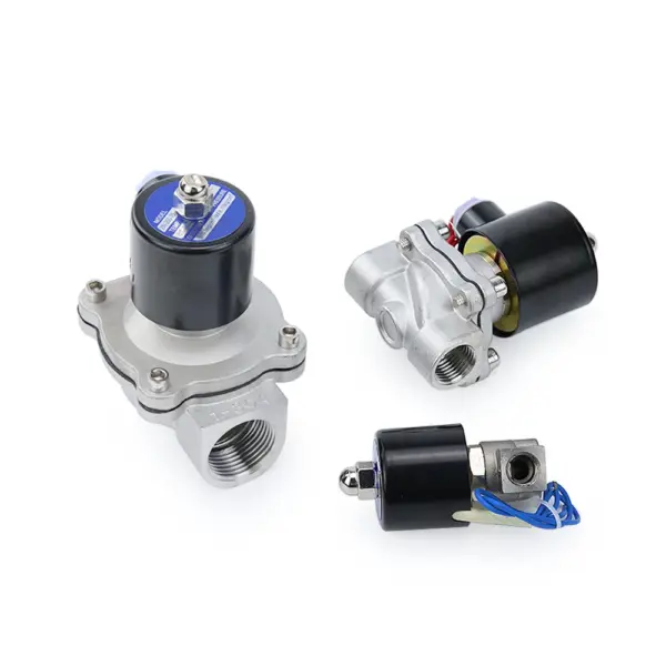 1/4" 1/2" 3/4" 1" Solenoid Valve 304 Stainless Steel DN8/15/20/25/32/40 Normally Closed Pneumatic for Water Oil Air 12V 24V 220V