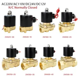 1/4" 3/8" 1/2" 3/4" 1" 1-1/2" BSP Female 12V 24V 110V 220V Electric Solenoid Valve Normally Closed Pneumatic For Water Oil Air