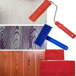Wood Graining Tool 8 Pieces Pattern Texture Making Roller Wood Grain Paint Roller For Home Door Furniture Table Cabinet Counter
