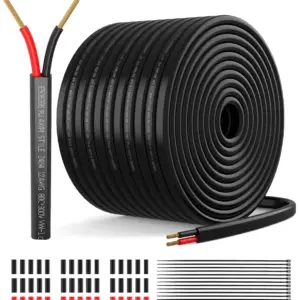 18 Gauge 2 Conductor Electrical Wire, 18AWG Low Voltage Tinned Copper Cable 100FT for Outdoor Direct Burial, Automotive Marine