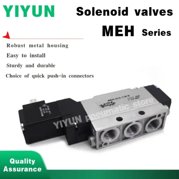MEH MEBH-5/2, 3/2, 5/3E ,5/3G-1/8 5.0-P-L -S-B MEH-5/2-1/8-P-B YIYUN Solenoid valves MEH Series Pneumatic components and tools