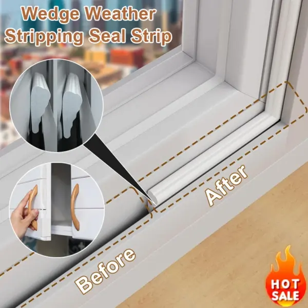 6M Wedge Anti Collision Soundproof Tape New Self-adhesive Foam Weather Stripping Seal Strip door and window Gap Sealing Strips