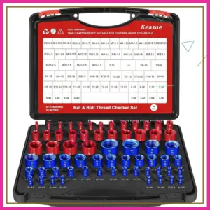64Pcs Thread Checker Set, SAE & Metric Bolt Gauge, Nut Sizing Tool