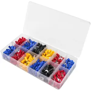 430Pcs/BoxSV Crimp Terminal Spade Fork Connector Wire Copper Crimp Connector Insulated Cord Pin End Terminal SV1.25/2/3.5/5.5
