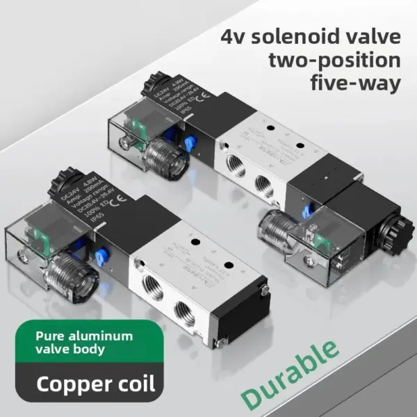 4V Series Pneumatic Valve 5/2 5/3  Valves Controller 4V210-08 4V220-08 4V330C-10 Air Electromagnetic AC220V DC24V DC12V Solenoid