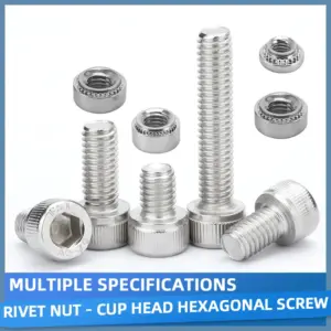 M2 M2.5 M3 M4 M5 M6 Pressure Rivet Nut and Bolt Set Stainless Steel Metric Thin Plate CLS PEM Self-Clinching Nut for Sheet Metal