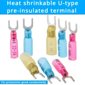 20PCS SV Fork shaped Terminal  insulated heat shrink crimping terminal Copper Conductor Press cable wire end connector