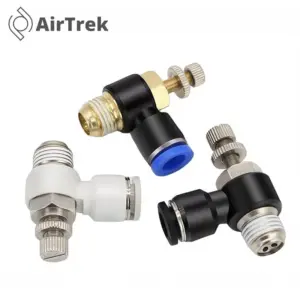 Pneumatic Quick Connector SL Flow Control Valve 1/8" 1/4" 3/8" 1/2" BSP Regulator Valve Throttle Hose 4 6 8 10 12mm Air Fitting