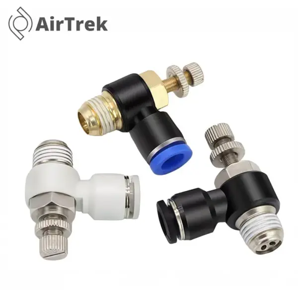 Pneumatic Quick Connector SL Flow Control Valve 1/8" 1/4" 3/8" 1/2" BSP Regulator Valve Throttle Hose 4 6 8 10 12mm Air Fitting